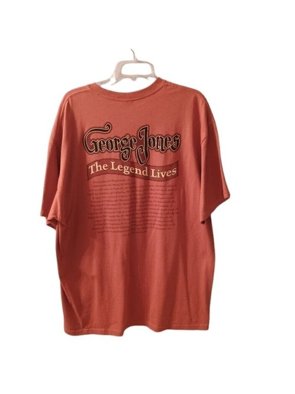Autographed George Jones The Legend Lives Concert Tour Orange T-shirt XL - Picture 5 of 5